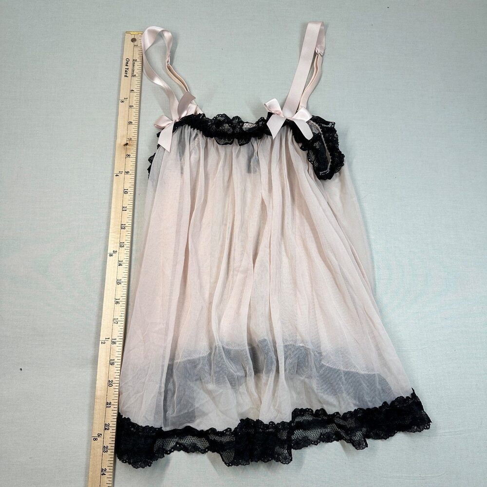 Coquette Victoria's Secret Blush Lace Trim Babydoll Lingerie M